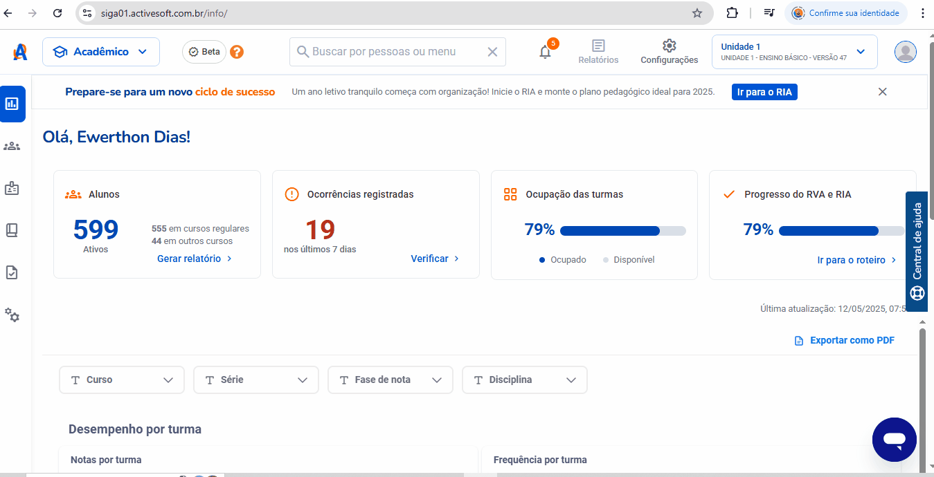 Tela de envio de mensagem vinculada a uma ocorrência no cadastro do aluno